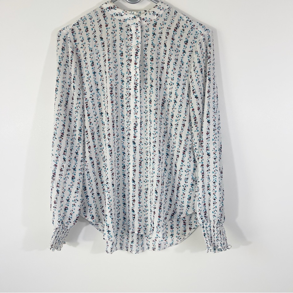 Loft Long Sleeve Floral Button Down Blouse Size Small